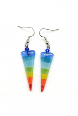 Triangle Glass Rainbow Earrings